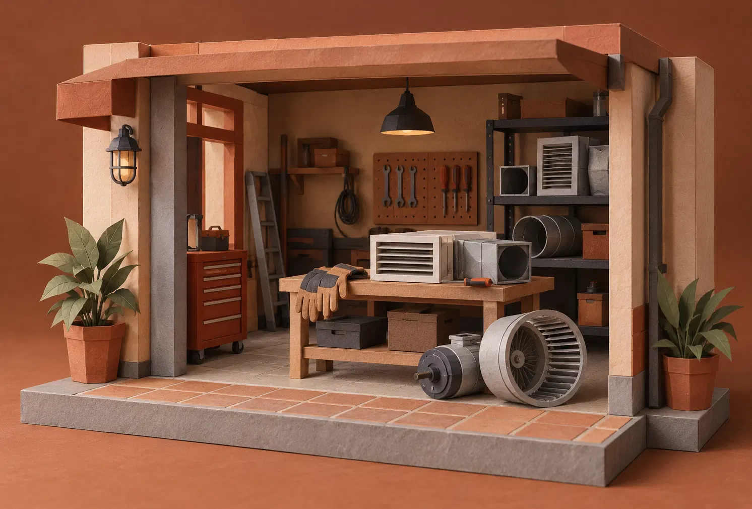 Illustration of hvac businesses and their working space